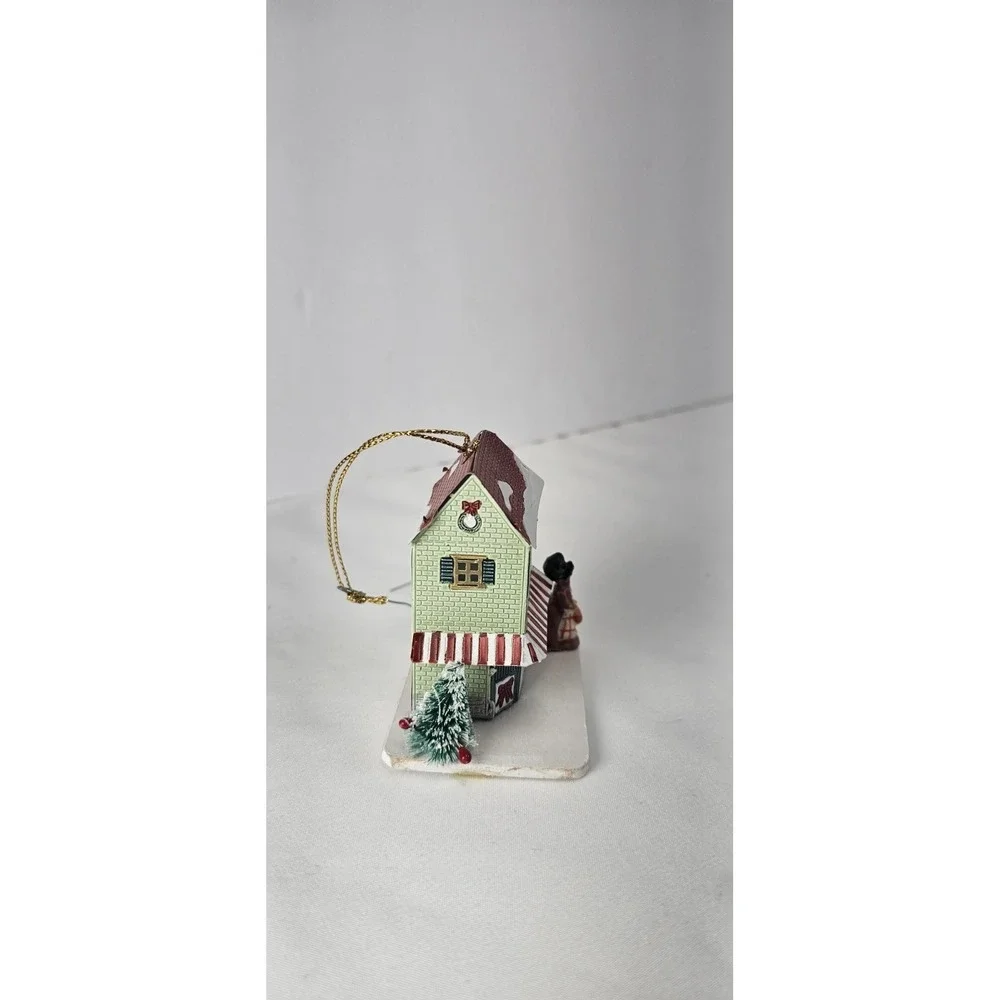 Vintage Tin Flower Shop Christmas Ornament Miniature‎ Village Building 3.5